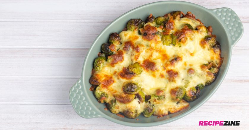 Brussel Sprout Gratin with Dijon Mornay Sauce