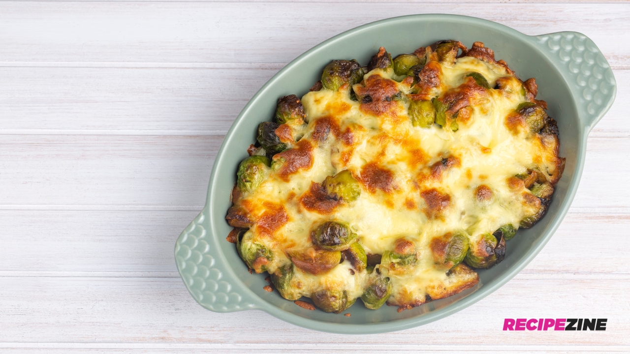 Brussel Sprout Gratin with Dijon Mornay Sauce